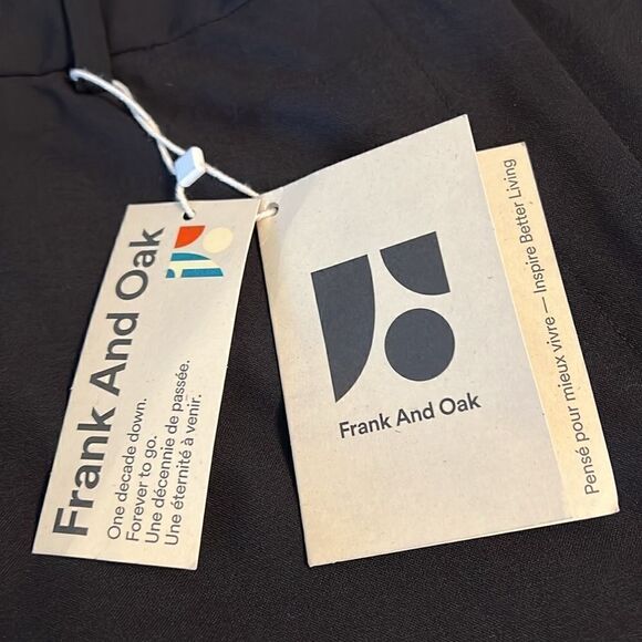 Frank and Oak “Jane” Black Straight Leg High Rise Pants Size 12 NWT - Picture 11 of 15